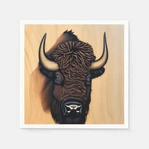 Serviette En Papier Le Bison Majestueux - Un Symbole De Pouvoir Et De