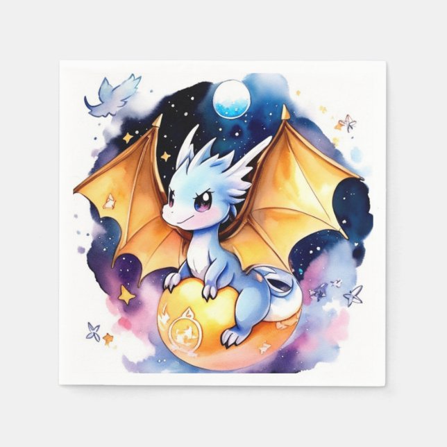 Serviette En Papier Le bon temps : Baby shower de dragon (Devant)