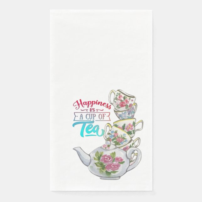 Serviette En Papier Le bonheur est une coupe de thé (Devant)