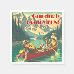 Serviette En Papier Le Canoë Est Un Plaisir Familial