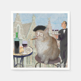 Serviette En Papier Le Cat du Café
