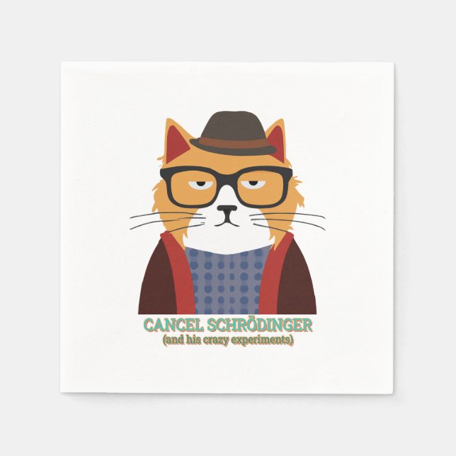 Serviette En Papier Le chat de Schrodinger (Devant)