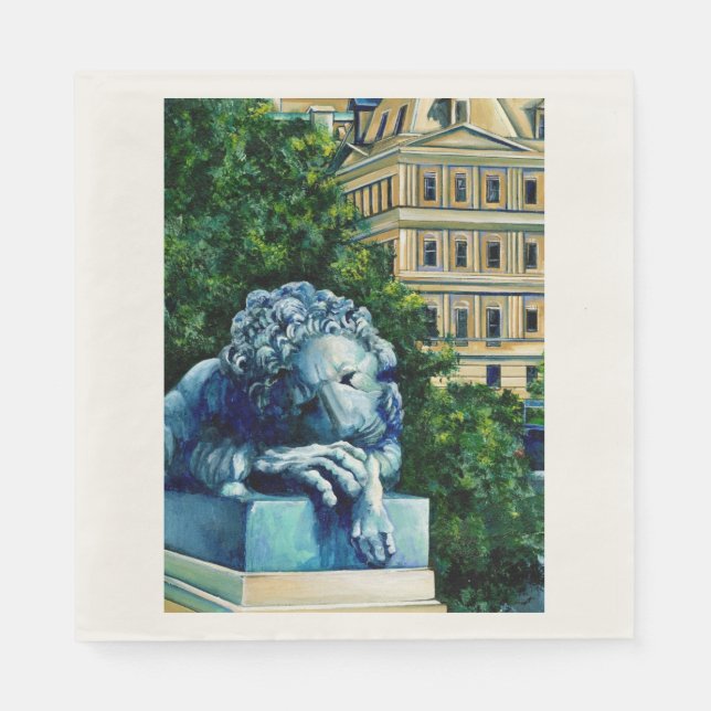 Serviette En Papier Le Chat qui a mangé les Canaries (Devant)