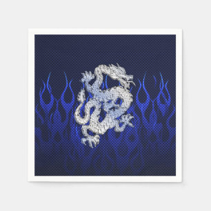 Serviette En Papier Le chrome bleu aiment le style de fibre de carbone