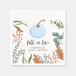 Serviette En Papier Le Citrouille bleu tombe dans le Baby shower d'amo