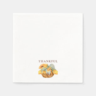 Serviette En Papier Le Citrouille de Thanksgiving Monogram Thankful Co