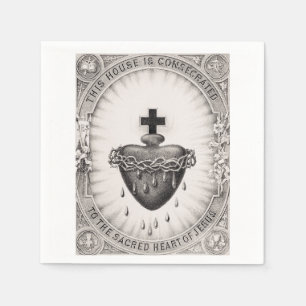 Serviette En Papier Le Coeur le plus sacré de Jésus-Christ