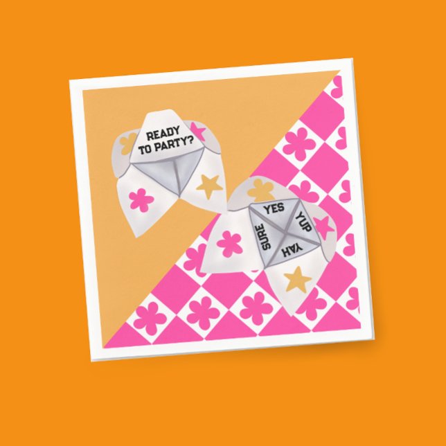 Serviette En Papier Le Cootie Catcher Party des années 90 de Preppy (Créateur téléchargé)