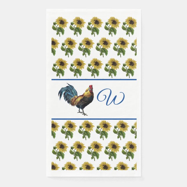 Serviette En Papier Le Coq Et Les Tournesols (Devant)
