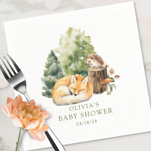 Serviette En Papier Le délicieux Baby shower de Fox de la nature