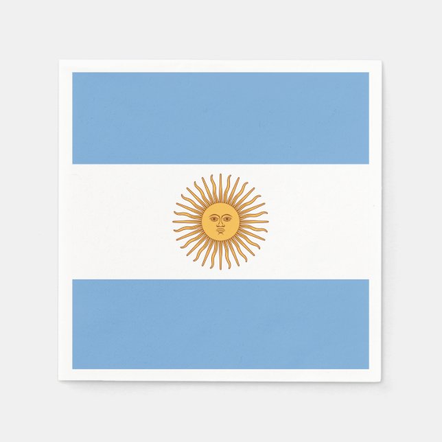 Serviette En Papier Le drapeau de l'Argentine avec le soleil de mai (Devant)