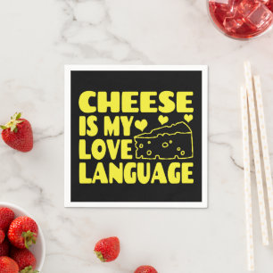 Serviette En Papier Le fromage est ma langue d'amour - Chesse amoureux