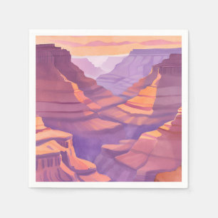 Serviette En Papier Le Grand Canyon   Parc National Aquarelle