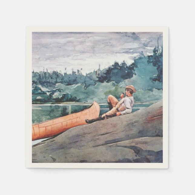 Serviette En Papier Le guide de la nature sauvage (par Winslow Homer) (Devant)