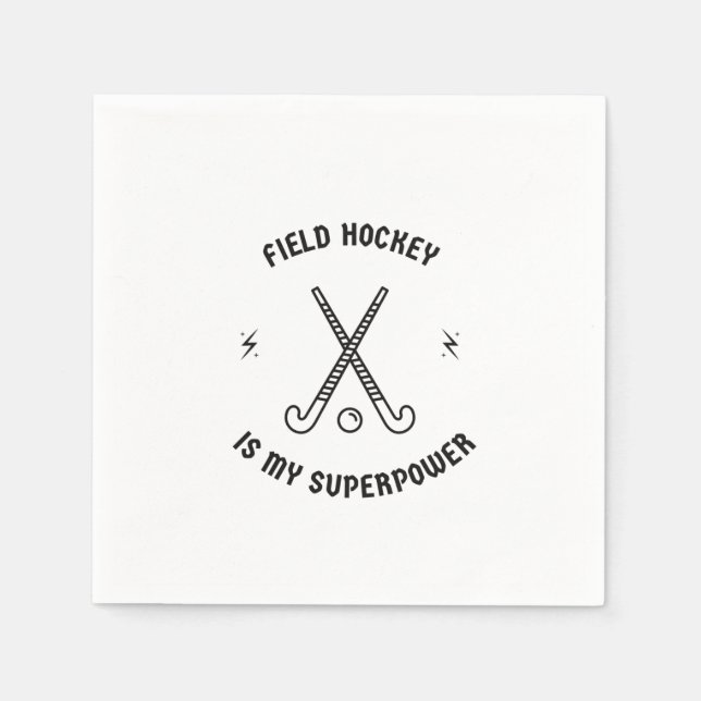 Serviette En Papier Le hockey sur gazon est ma superpuissance (Devant)
