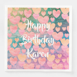 Serviette En Papier Le joyeux anniversaire #Karen des serviettes de