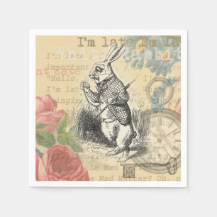 Serviette En Papier Le lapin blanc Alice au pays des merveilles