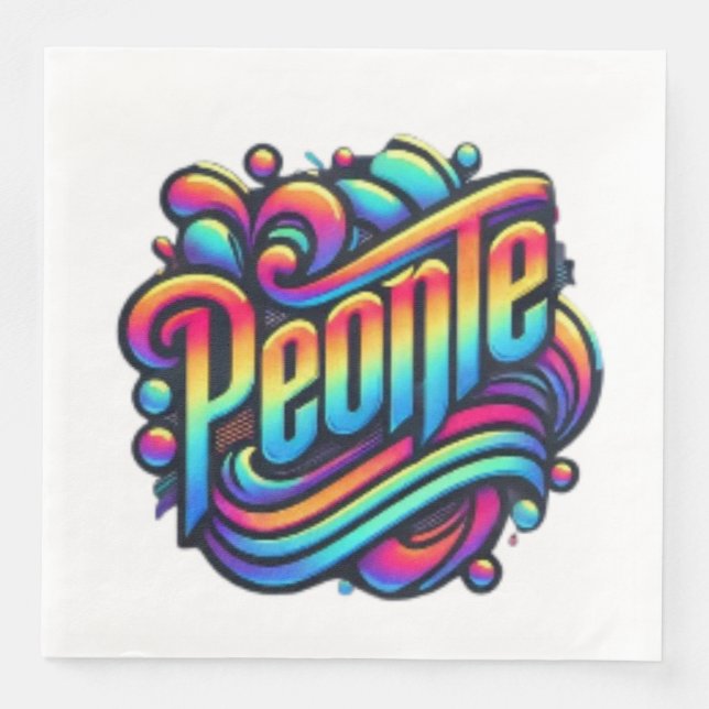 Serviette En Papier Le lien Abstrait : Un monde de gens unis (Devant)