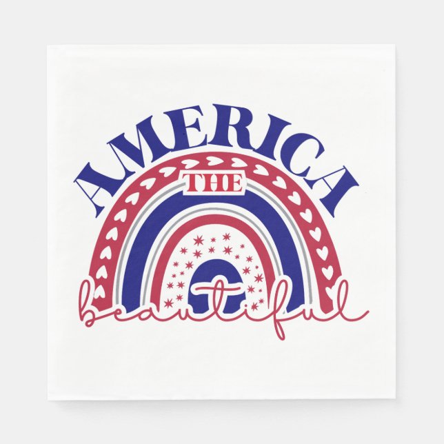 Serviette En Papier Le magnifique arc-en-ciel américain (Devant)