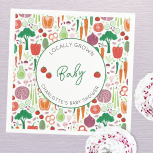 Serviette En Papier Le marché des agriculteurs Baby shower cultivé loc