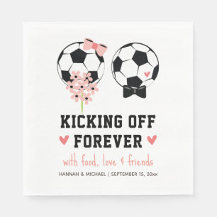 Serviette En Papier Le Mariage de balle de football pour toujours
