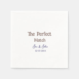 Serviette En Papier le mariage parfait gris nom date bleu