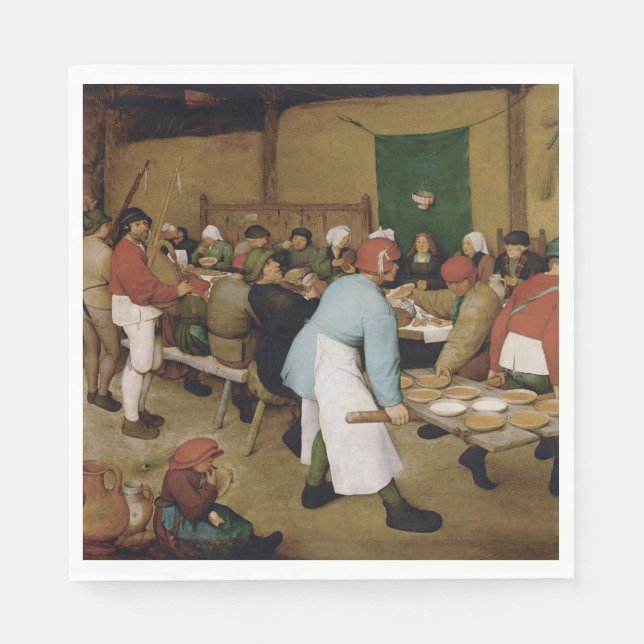 Serviette En Papier Le Mariage paysan par Pieter Bruegel l'Ancien (Devant)
