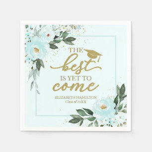 Serviette En Papier Le Meilleur Est Encore À Venir Turquoise Floral G