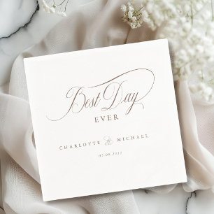Serviette En Papier LE MEILLEUR JOUR JAMAIS ! Élégant, Mariage