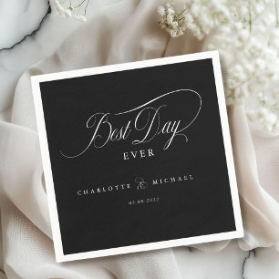 Serviette En Papier LE MEILLEUR JOUR JAMAIS ! Élégant, Mariage