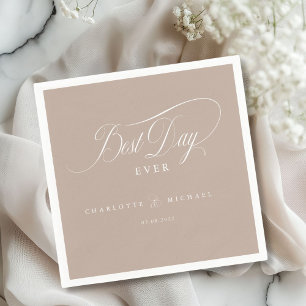 Serviette En Papier LE MEILLEUR JOUR JAMAIS ! Élégant, Mariage