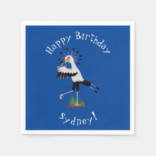 Serviette En Papier Le mignon secrétaire oiseau écrire des notes dessi