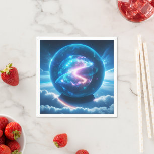 Serviette En Papier le monde dans une boule de cristal