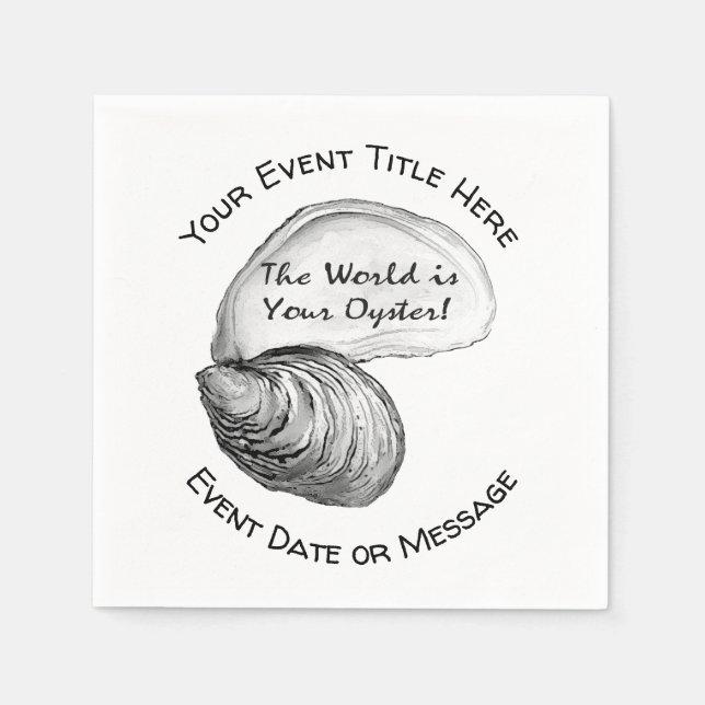 Serviette En Papier Le monde est votre plaque de papier d'huître (Devant)