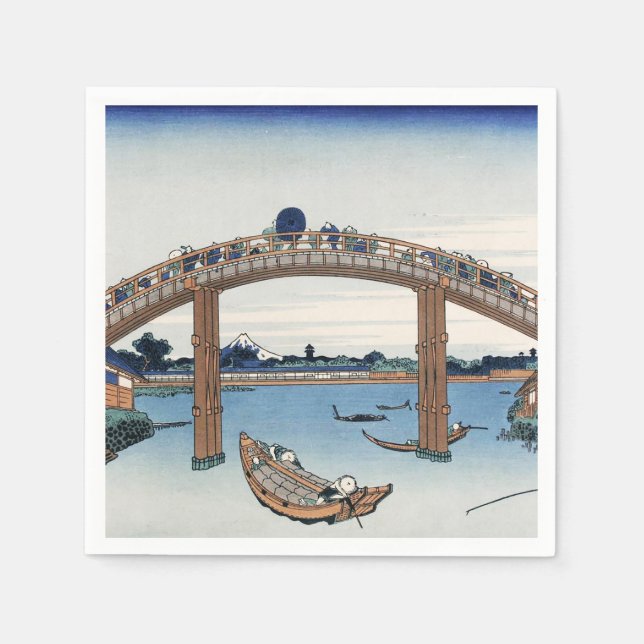 Serviette En Papier Le mont Housai Fuji vu d'en bas Pont Homme (Devant)