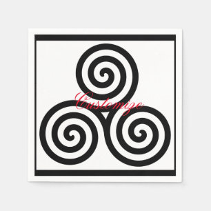 Serviette En Papier Le noir triple se développe en spirales