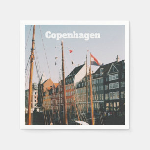 Serviette En Papier Le Nyhavn emblématique, Copenhague, Danemark