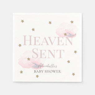 Serviette En Papier Le paradis envoyé Baby shower fille rose