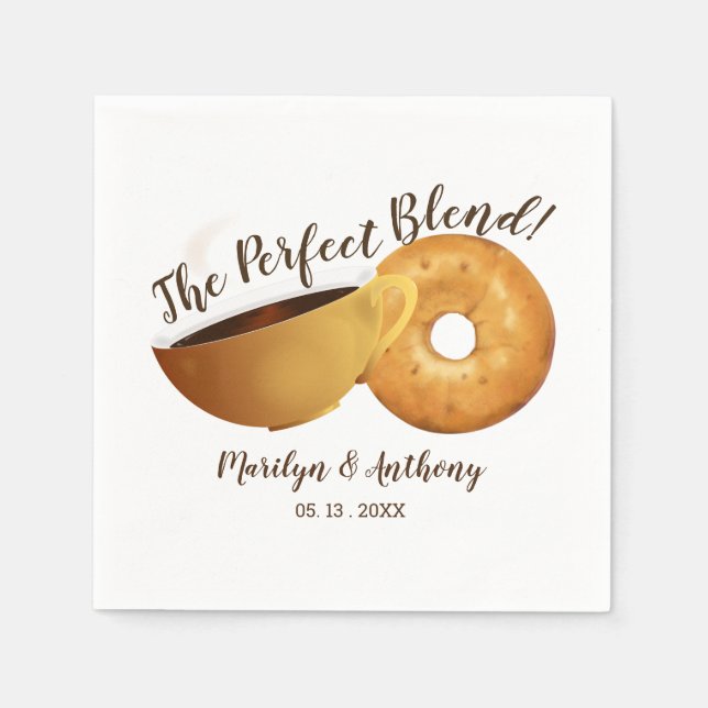 Serviette En Papier Le parfait mélange café et bagel | MARIAGE (Devant)