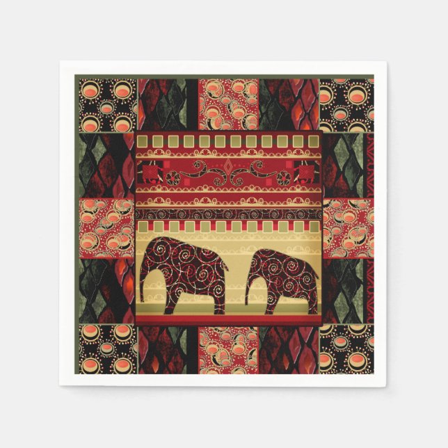 Serviette En Papier Le patchwork africain (Devant)