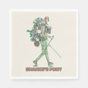 Serviette En Papier Le poney de Shanks randonneur drôle marche