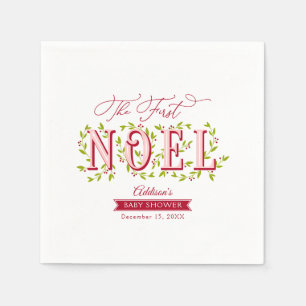 Serviette En Papier Le premier Baby shower de Noël Noel Baby Girl