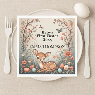 Serviette En Papier Le premier Pâques de bébé Animaux de la forêt cerf