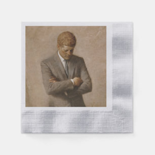 Serviette En Papier Le président américain John Kennedy Portrait peint