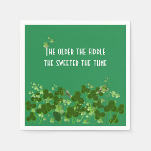 Serviette En Papier Le Proverbe Irlandais Sur Vert Avec Shamrock