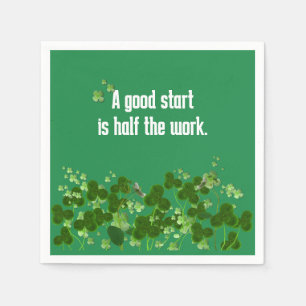 Serviette En Papier Le Proverbe Irlandais Sur Vert Avec Shamrock