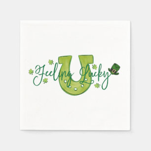 Serviette En Papier Le Shamrock du fer à cheval de la Saint-Patrick