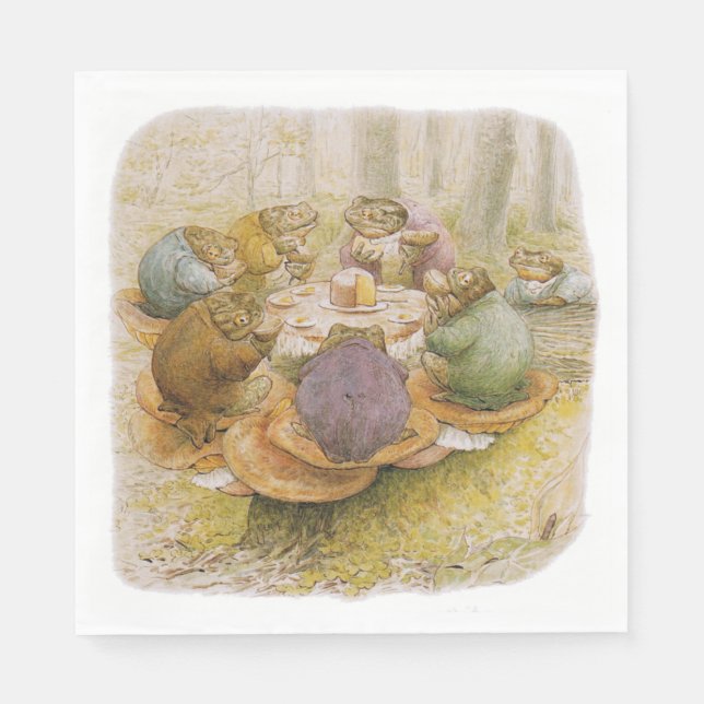 Serviette En Papier Le Tea Party des crapauds (par Beatrix Potter) (Devant)