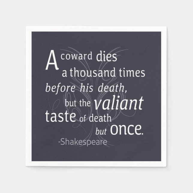 Serviette En Papier Le Valiant meurt mais une fois Shakespeare (Devant)