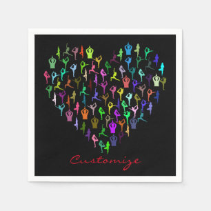 Serviette En Papier Le Yoga Poses Coeur Thunder_Cove